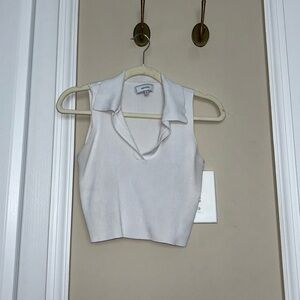 Cropped collared tank top